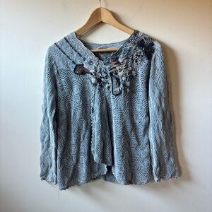 Morilù Knit Lace and Gemstone Sweater